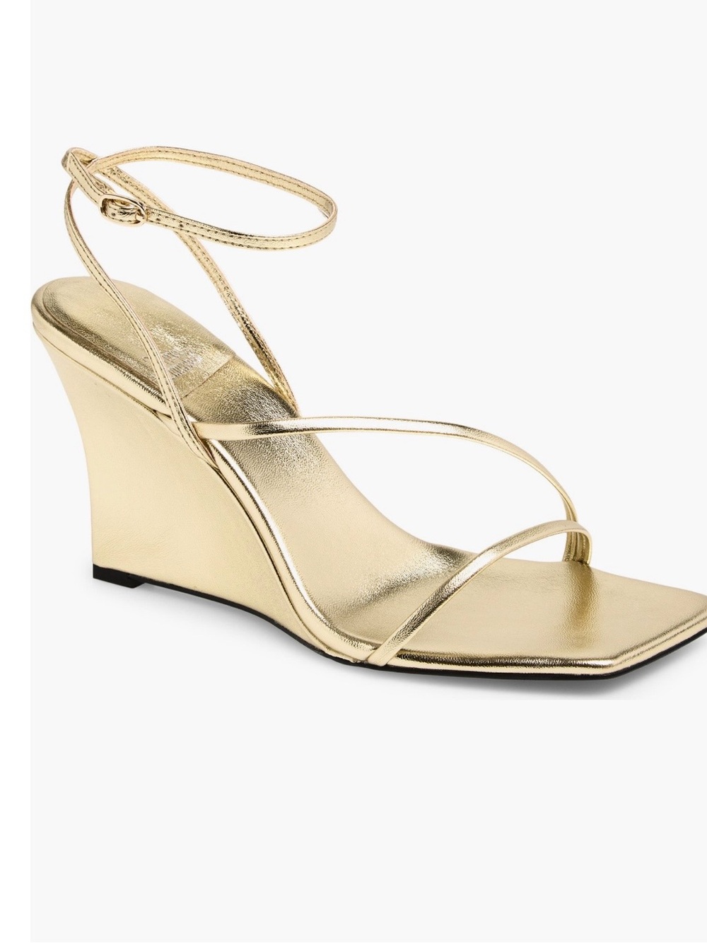Jeffrey Campbell Highlight Metallic Gold Strappy Wedge Sandal NEW 9.5